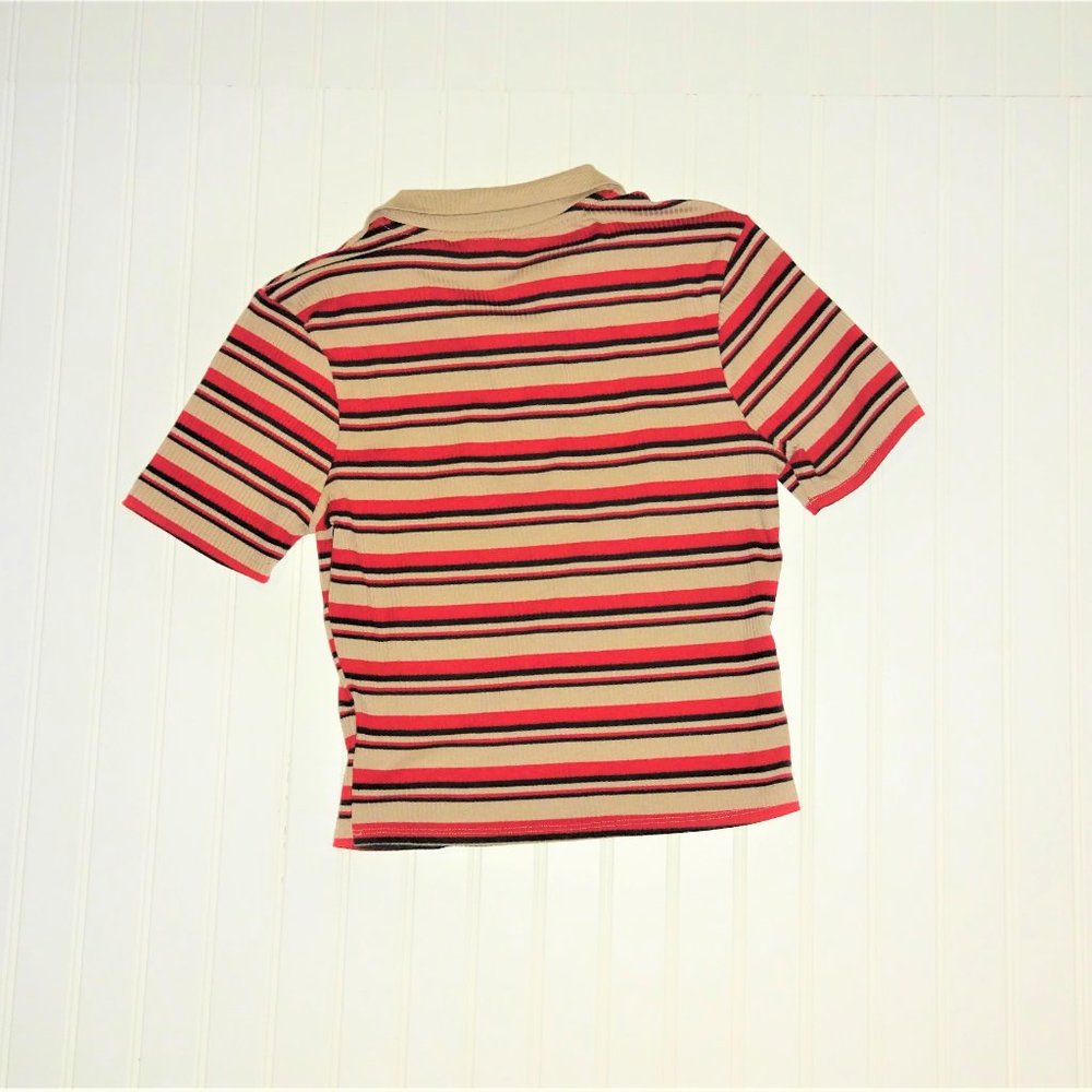 Sky Sparrow striped stripes crop shirt tee top teen style retro - Picture 2 of 2
